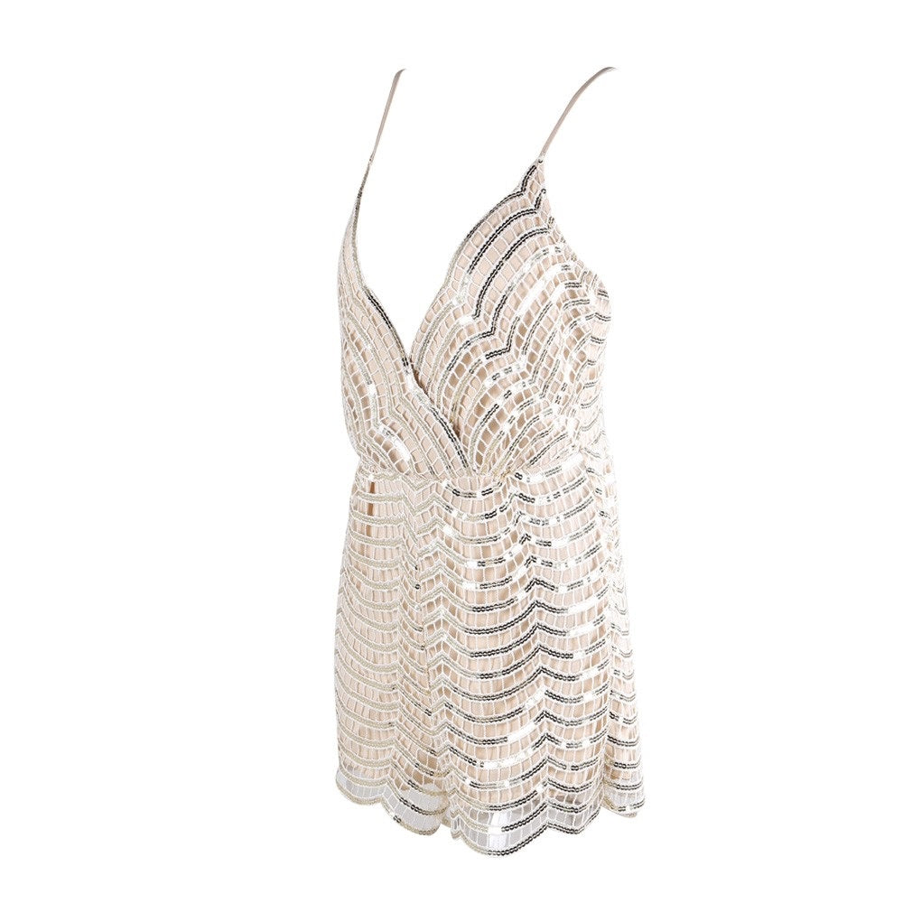 Silver Sequin Playsuit