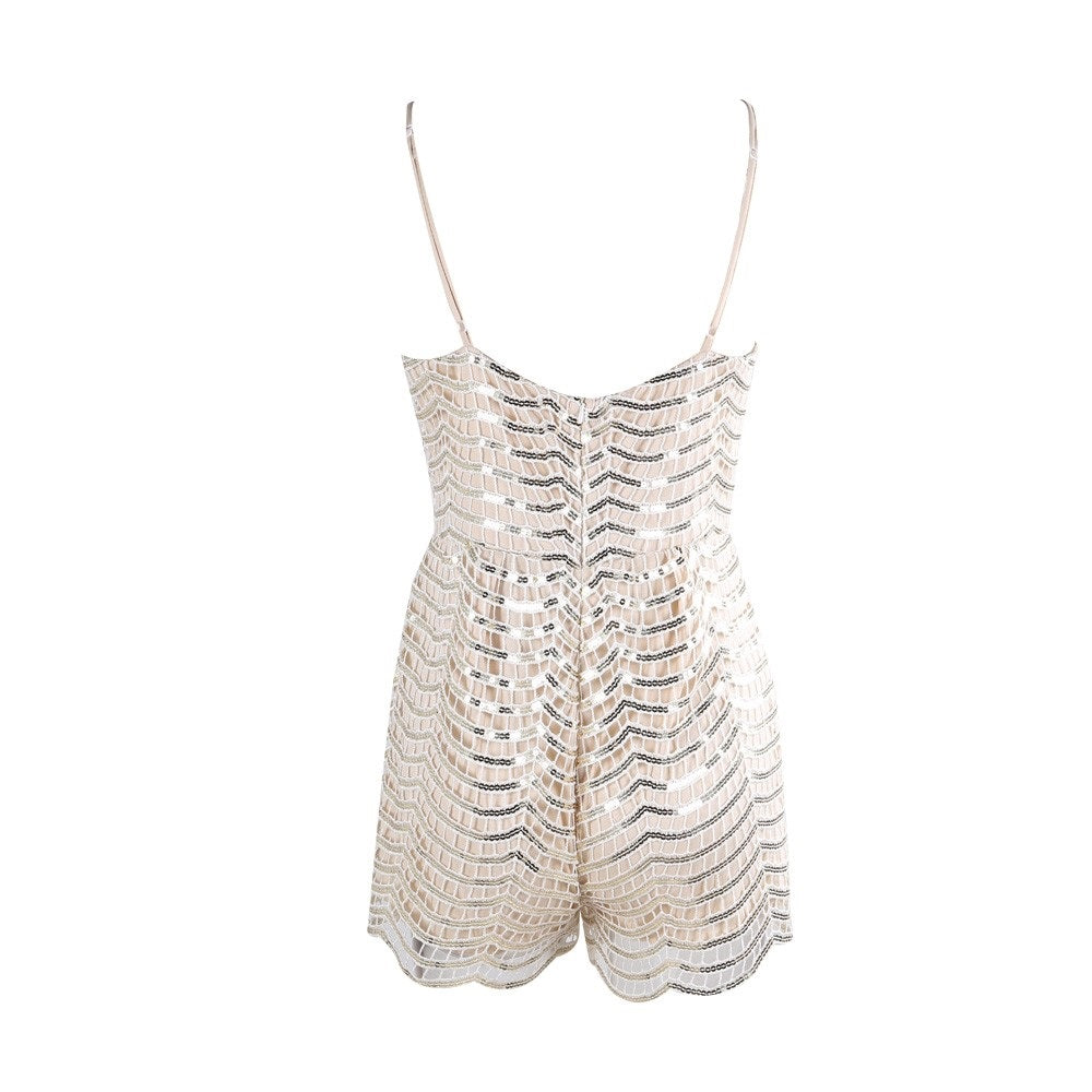 Silver Sequin Playsuit
